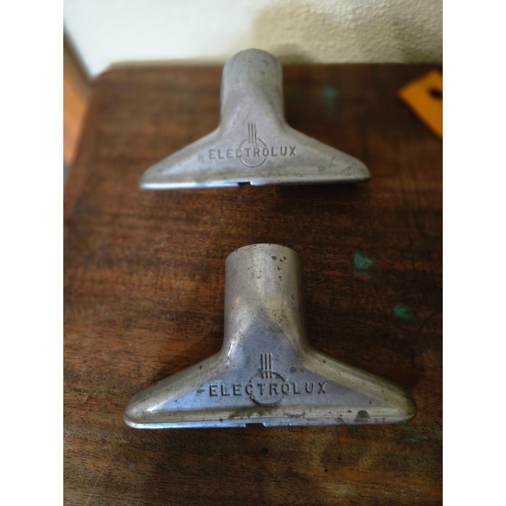 Vintage Electrolux Cast Aluminum Vacuum Attachments Pair Metal Upholstery Tools